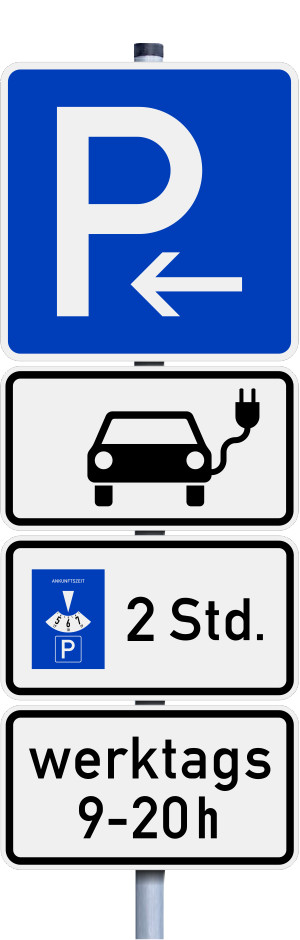 Parkplatzschild Elektrofahrzeuge Wunschtext